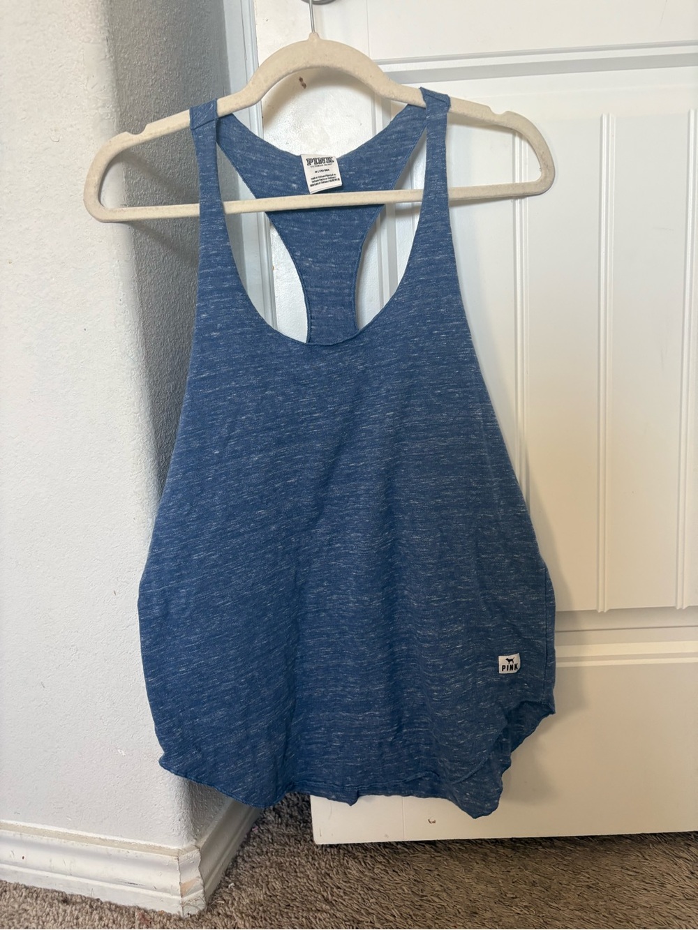 PINK Victoria's Secret Heathered Blue Racerback Tank